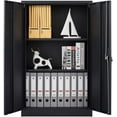 thumbnail image 4 of Miniyam 42-inch Tall Metal Storage Cabinet with Adjustable Shelves & Locking Doors, Black, 4 of 9