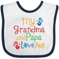 thumbnail image 3 of Inktastic Grandma and Papa Love Me Boys or Girls Baby Bib, 3 of 4