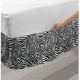 thumbnail image 2 of Stripes Bed Skirt, Zebra Skin Pattern with Abstract Lines Monochrome Wild Animal Hide Design, Elastic Bedskirt Dust Ruffle Wrap Around for Bedding Decor, 4 Sizes, Black White, by Ambesonne, 2 of 2