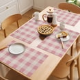 thumbnail image 5 of Placemat Set of 6 Pink White Plaid Placemats for Dining Table Abstract Art Washable Table Mats for Kitchen and Party Decor Indoor & Outdoor Use, 5 of 8