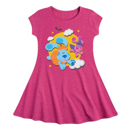 

Blue s Clues - Full Moon - Toddler And Youth Girls Fit And Flare Dress