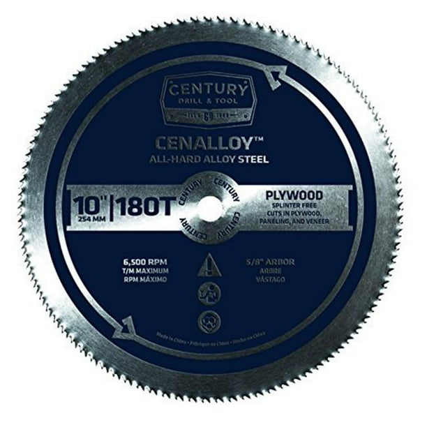 CENTURY DRILL AND TOOL 08216 10",180Teeth Plywood Circular Saw Blade