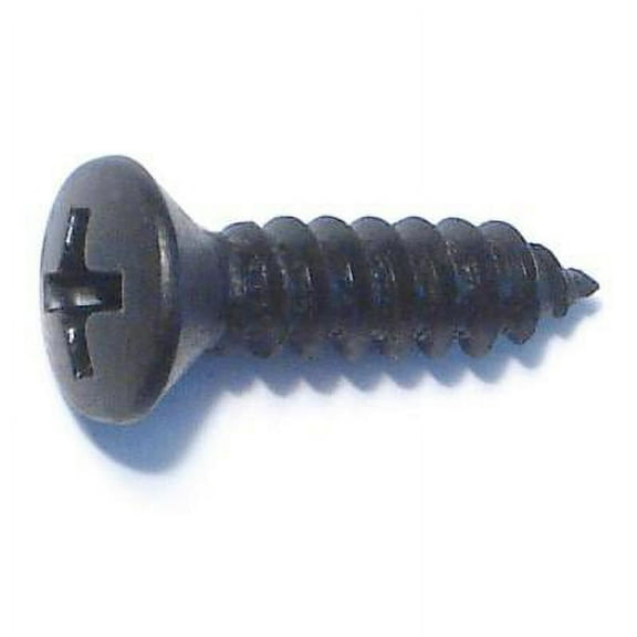 #10 x 3/4" Black Steel Phillips Oval Head Sheet Metal Screws (15 pcs.)