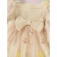 thumbnail image 7 of Suealasg Baby Girl Birthday Outfit Newborn Summer Boho Clothes Short Puff Sleeve Bow Front Ribbed Tulle Romper Dress Infant Photography Clothing 12-18 Months, 7 of 7
