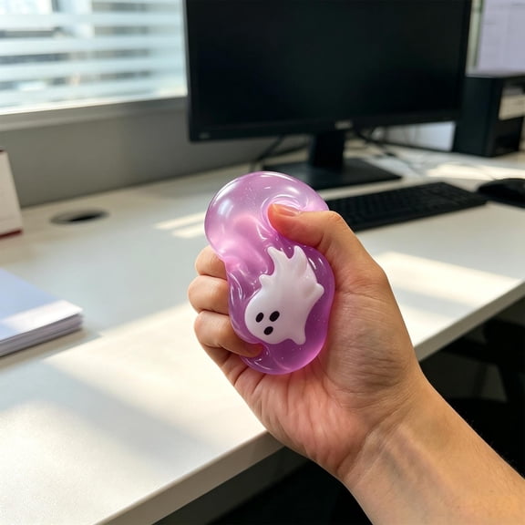 Knisume Squishy Slow Rising Gel Stress Toy – Sensory Squeeze Decompression Fidget for Office Desk Anti Stress, Squeezable Anxiety Relief Soft Toy Reliever,Purple
