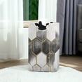 thumbnail image 6 of Yayeee Freestanding Laundry Hamper with Handle Collapsible Large Storage Basket for Clothes, Gray Hexagons, 6 of 7