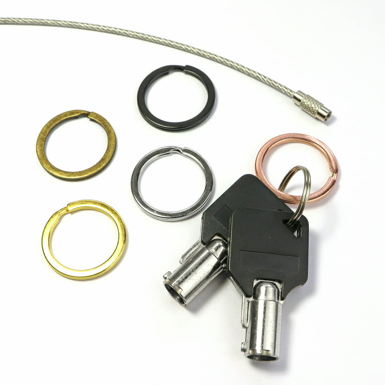 Heldig Flat Key Rings 1 Inch, Metal Keychain Rings Split Keyrings Flat Ring  for Home Car Office Keys AttachmentB