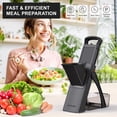 thumbnail image 6 of 2025 Upgraded All-in-1 Mandoline Slicer with Safety Guard, Adjustable Thickness Vegetable Chopper, Detachable Blade & Cleaning Brush, Black Knight, 6 of 7