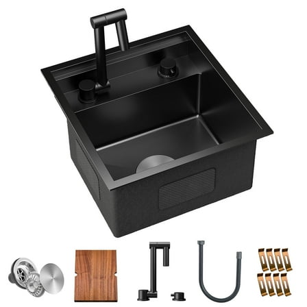RV Kitchen Sink,16×17×9in Drop in Bar Sink Stainless Steel Single Bowl