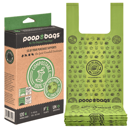 UPC: 0611393333202 | The Original Poop Bags Dog Waste Bags  You Buy; We Donate Poop Bags Compostable Handle Tie  OK COMPOST Certified Pet Waste Bags  Dog Poop Bags with Handles  Dog Poop Bags  120 Count Dog Bags