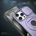 thumbnail image 5 of ELEHOLD for iPhone 15 Magnetic Case,Rugged Hard PC Protective Case with Rotation Ring Holder Kickstand Sliding Camera Protector Compatible with Mag Safe for  iPhone 15, Purple, 5 of 6