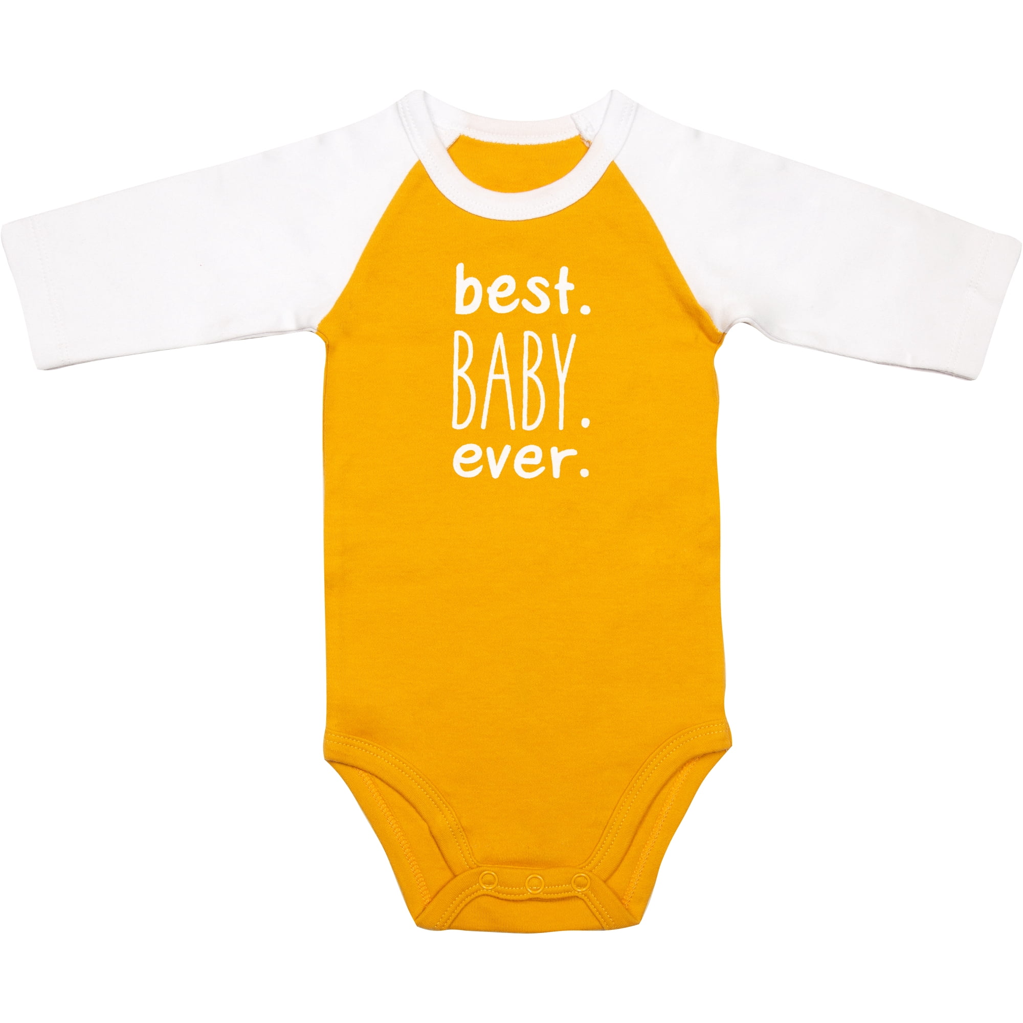 Pavilion Gift Company - Best Baby - 6-12 Months 3/4 Length Sleeve Mustard Onesie