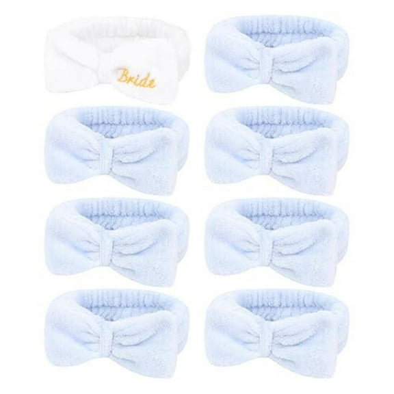 8 Pack Spa Headband for Washing Face, Girls Makeup Bow Tie Hair Band Party Favor