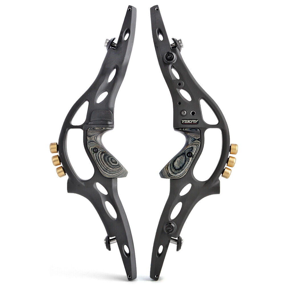 TBOW 19" ILF Recurve Bow Riser Handle Takedown Archery American Hunting Brass Weight（black）