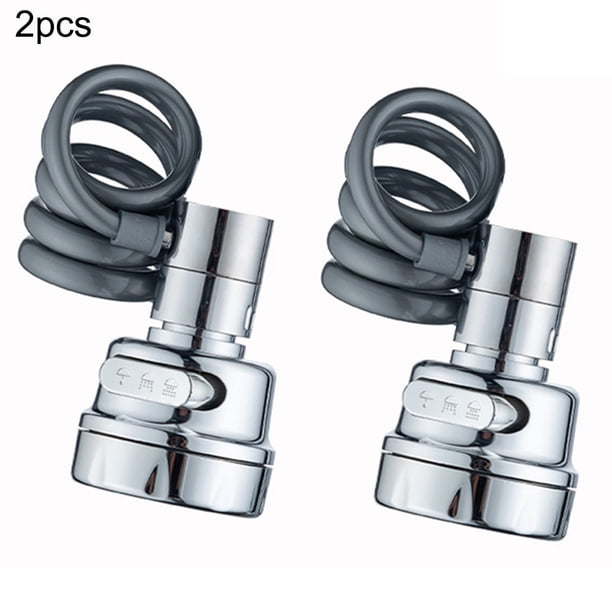 2 piezas Extensor de grifo de tres modos para fregadero rotatorio completo en todas las direcciones Ahorro de agua