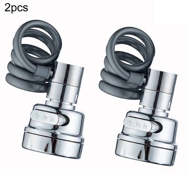 2 piezas Extensor de grifo de tres modos para fregadero rotatorio completo en todas las direcciones Ahorro de agua
