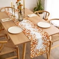 thumbnail image 3 of Table Runner 120 Inches Long for Kitchen Dining, Orange Eucalyptus Leaves Dresser Scarf Farmhouse, Dining Table Decorations for Wedding/Parties, Spring Summer Botanical 13 x 120 In, 3 of 8