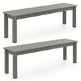 thumbnail image 1 of Gymax 2PCS 55'' HDPE Outdoor Bench Weatherproof Backless Patio Garden Bench Gray, 1 of 10