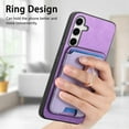 thumbnail image 4 of For Samsung Galaxy S25 Case, Detachable Magnetic Wallet Case with Card Holder & Ring Stand, Support Car Mount, Premium PU Leather Shockproof Durable Protective Slim Case Cover, Purple, 4 of 10