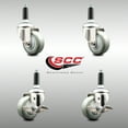 thumbnail image 2 of 3 Inch 316SS Gray Poly Swivel 3/4 Inch Expanding Stem Caster Set 2 Brake SCC, 2 of 2