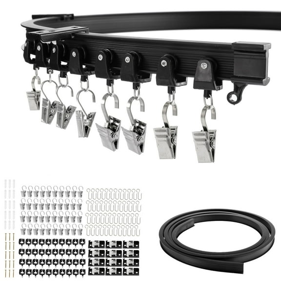 Spalivivre U Shape Ceiling Curtain Track,5 Meters/ 16.4 ft Mount Curved Ceiling Curtain Track Bendable for Window Divider