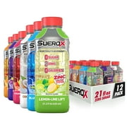SueroX Zero Sugar Electrolyte Drink for Hydration and Recovery, Party Pack, 21 oz, 12 ct