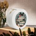 thumbnail image 6 of Yiaed Vintage Art Butterfly Flower Print Travel Jewelry Case Bridesmaid Gift Boxes Jewelry Travel Organizer Small Round Jewelry Box Mini Storage-White, 6 of 7