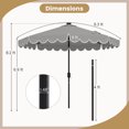 thumbnail image 3 of Costway 9.3 FT Solar Patio Umbrella Outdoor Market Sunshade with 24 LED Lights, Ruffles Gray, 3 of 10