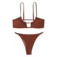 thumbnail image 2 of Cheers US Women's Spaghetti Strap Bandeau Lace Up High Waist 2PCS Bikini Set Simsuit, 2 of 7