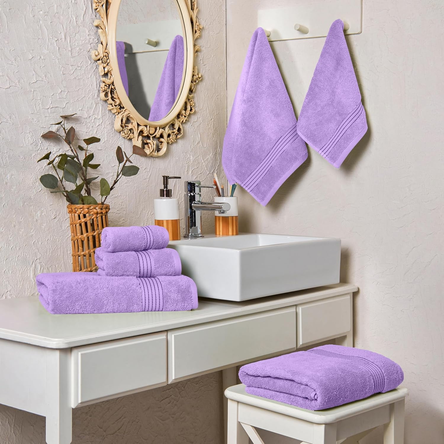 Cotton 100 % Highly Absorbent Shower Towels, Lilac