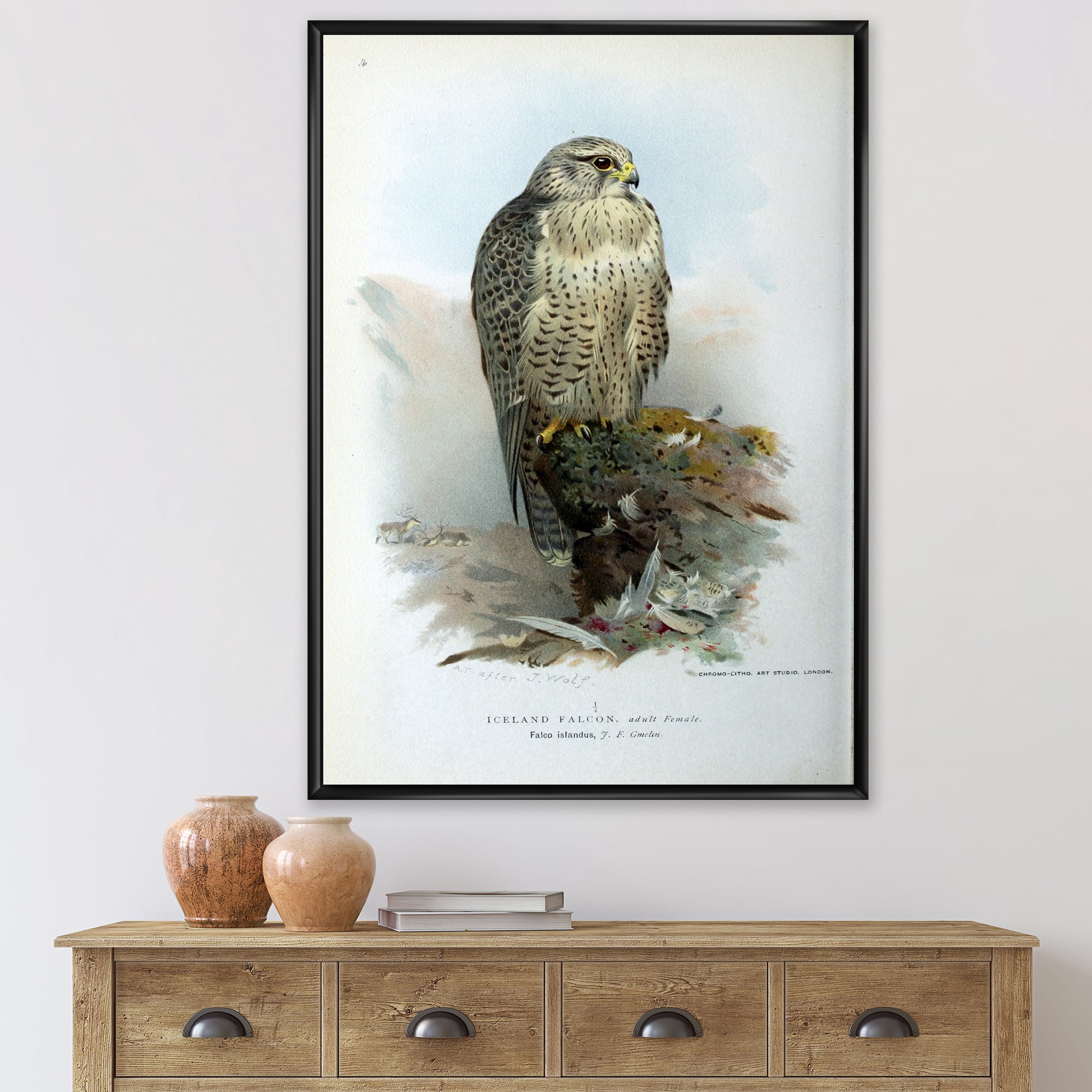 Designart 'Ancient Bird Life V' Traditional Framed Canvas Wall Art Print