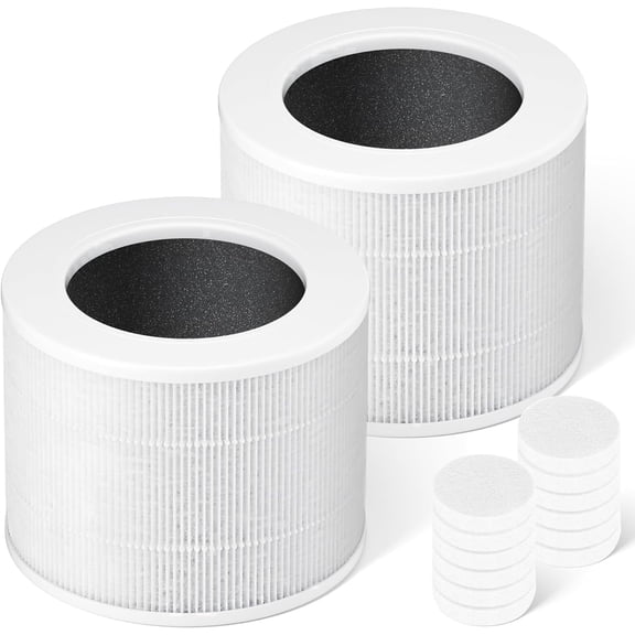 2 Pack Core Mini Replacement Filter Compatible with LEVOIT Core Mini and Core Mini-P Air Purifier, 3-in-1 High-Efficiency Activated Carbon Filter, Core Mini-RF, with 12 Fragrance Sponges