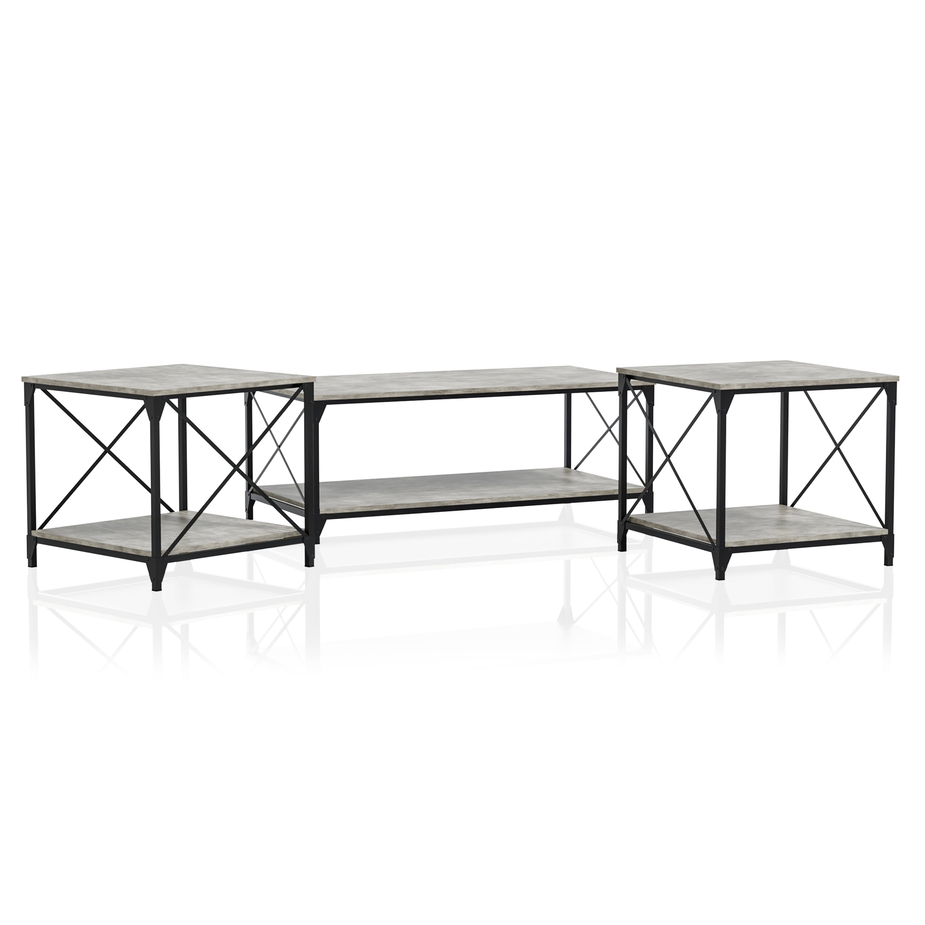 Furniture of America Acres 3-Piece Coffee Table Set, Gray