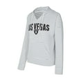 thumbnail image 2 of Women's Concepts Sport White/Gray Las Vegas Raiders Liftoff Striped V-Neck Hoodie, 2 of 3