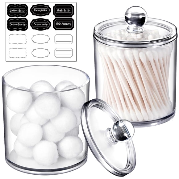 Set de 2 tarros de boticario SheeChung de Qtip Dispenser, 360 ml