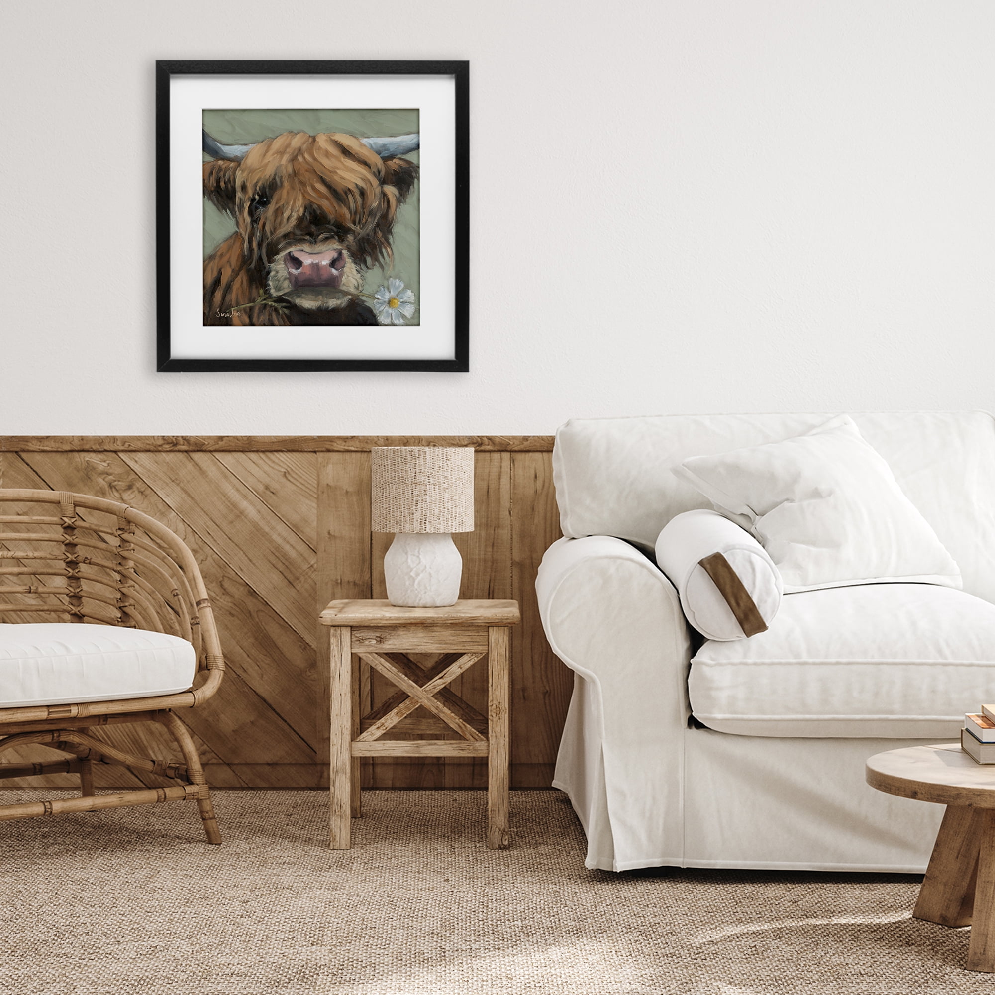 Stupell Industries Blossom Babe Cattle Black Framed Print Under Glass, design by Sara G. Designs