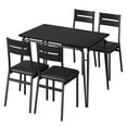 thumbnail image 1 of MIUUKA 5-Piece Dining Table Set for 4 – Rectangular Space-Saving Kitchen Furniture with Upholstered Chairs – Compact Dinette Ideal for Small Dining Rooms,Apartments,Breakfast Nooks – Black, 1 of 9