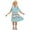 Light Blue-07, variant on Ugoldhm Casual Girls Graphic Print Summer Dress - Short Sleeve Crew Neck Midi Dresses, Size 3-12