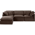 thumbnail image 3 of Meridian Furniture Indulge 94" Velvet L-Shaped Modular Sectional in Brown, 3 of 9