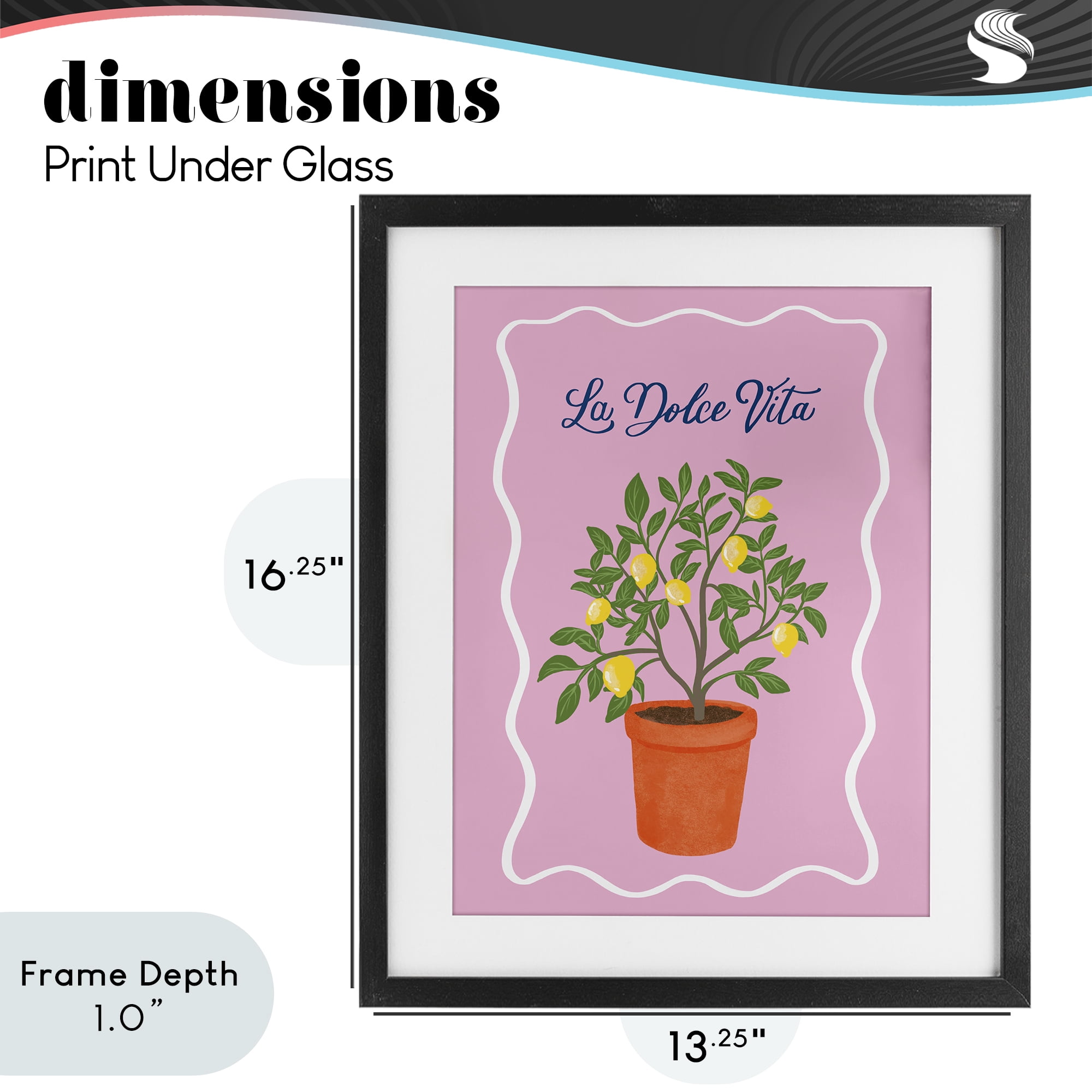 Stupell Industries Dolce Vita Lemon Tree Black Framed Print Under Glass, design by Be Ni La