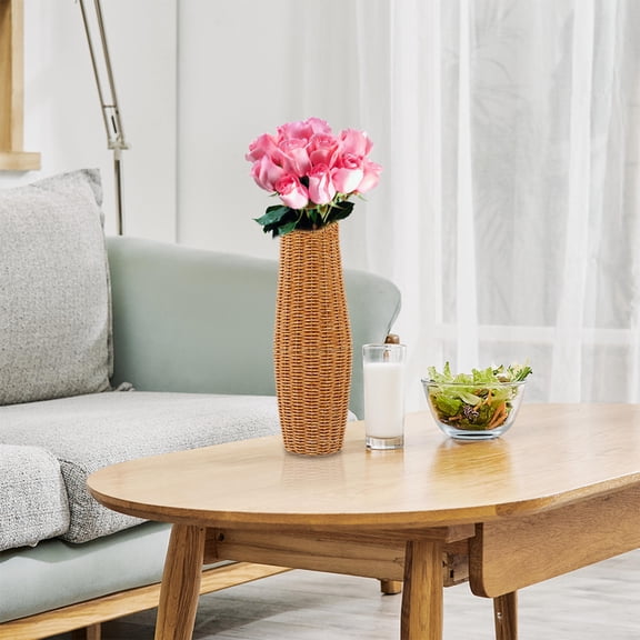 CTIRCHIU Large Floor Vase Imitation Rattan Home Decor 1Pack