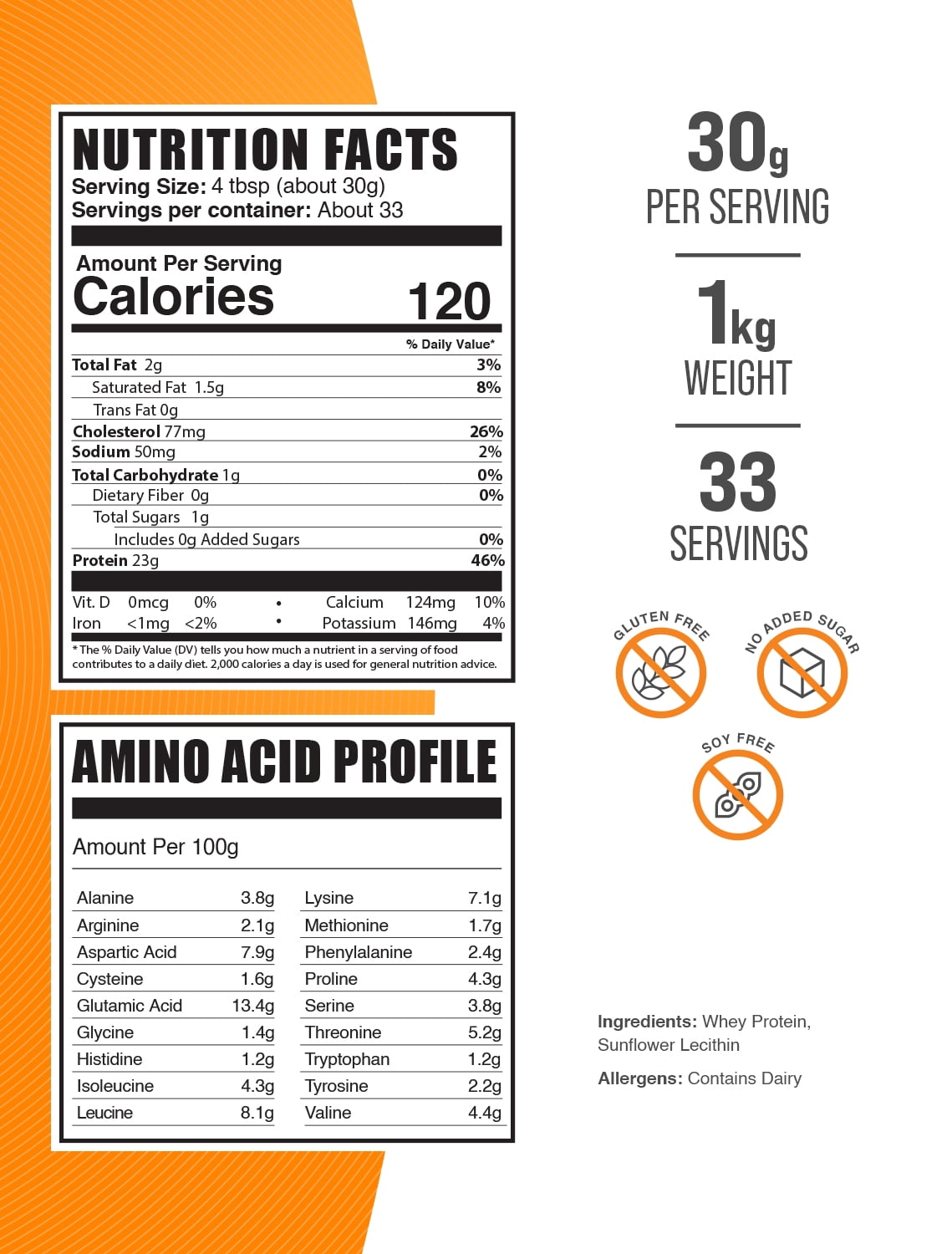 BulkSupplements Grass-Fed Whey Protein Powder - Whey Protein Concentrate, Protein Supplement - Unflavored, 1kg (2.2 lbs)