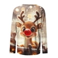 thumbnail image 5 of Plus Size Fall Tops Christmas Blouses 3/4 Sleeve Shirt Holiday Party Ready Loose Fit Soft Stretch Comfort Wear Tunic Tops, 5 of 5