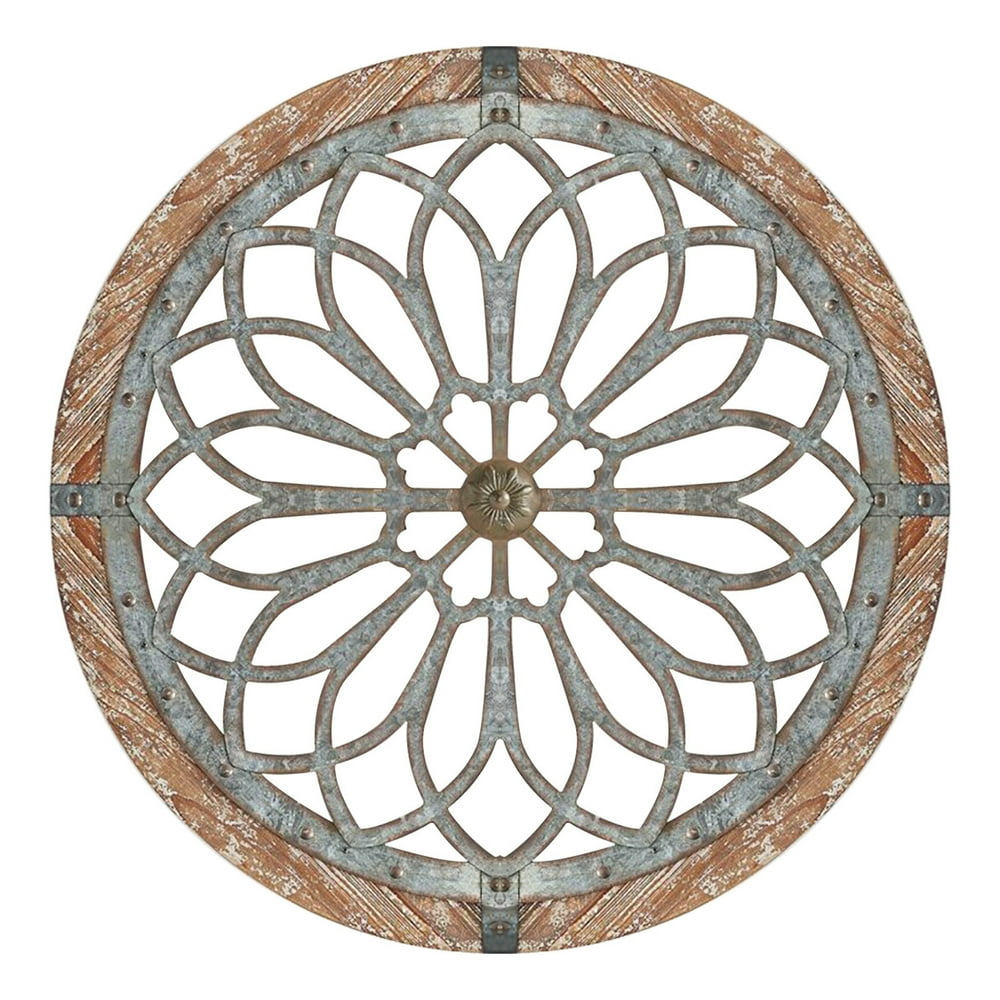 Utoimkio Heritage Round Wall Art Hanging Wall Pendant Gray Wooden Home