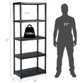 thumbnail image 2 of Gymax 5-Tier Storage Shelving Freestanding Heavy Duty Rack,36"L X 18"W X 73"H,Black, 2 of 10