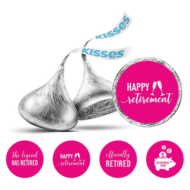 Darling Souvenir 190 Pcs Retirement Party Favor Stickers chocolate Candy Labels-Fuchsia Pink