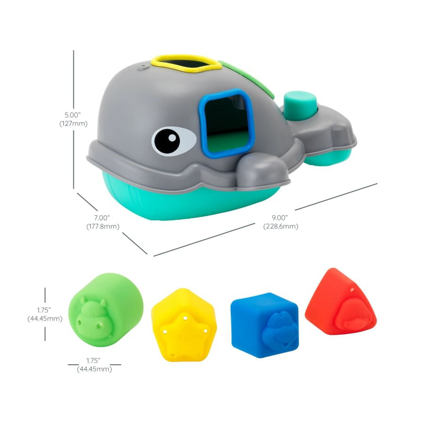 Infantino Orca the Whale Shape Sorting Toy with Water Squirt Blowhole for 12M+