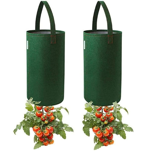 2 (requiere plantas, tierra y fertilizante, no incluidos) Jardines Maceta boca abajo - Maceta colgante de fresa de 3 galones, Maceta de cultivo floral de fresa para jardín Shuxiu Wang 8390615143448