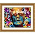 thumbnail image 2 of Stephen Chambers 32x25 Gold Ornate Wood Framed With Double Matting Wall Art Titled - Frankenstein Life Is Beautiful, 2 of 6