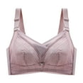 thumbnail image 1 of B91xZ Front Close Wirefree Back Support Posture Full Coverage Bra Comfy Full-Coverage Wirefree Bra,Purple 40E, 1 of 4